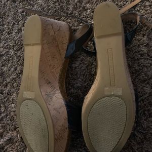 Dark navy wedge sandals